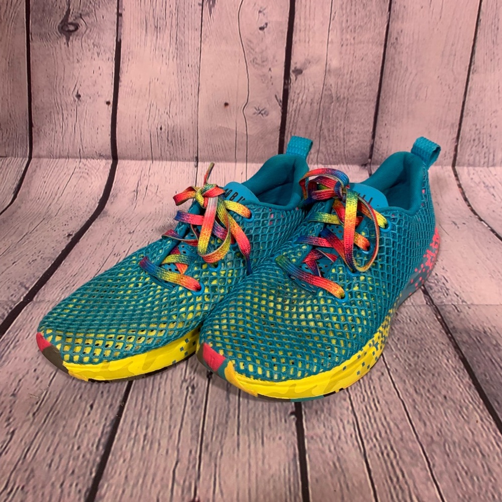 NoBull Unisex Diamond Mesh Runner Shoes Blue Multi Sz 6.5 M 8W Athleisure Casual